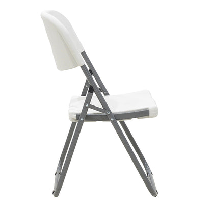 Commericial folding camping chair Edison pakoworld with metal and reinforced frame colour white