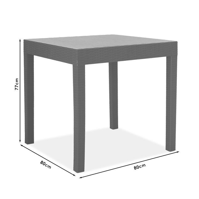 Gabi pakoworld PP table in black color 80x80x77cm