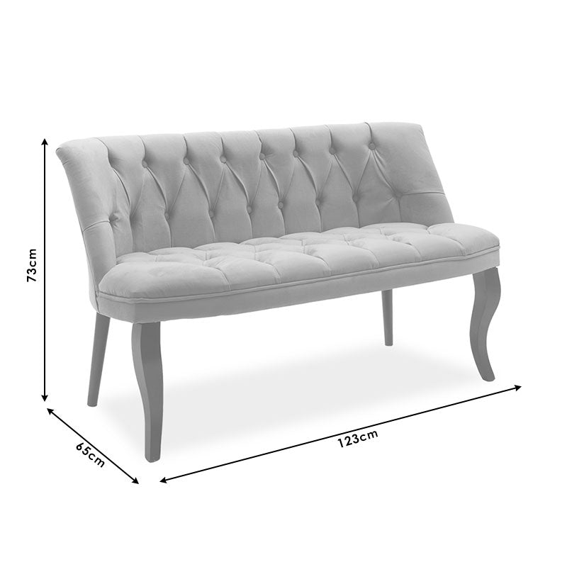 2 seated sofa Loreta pakoworld velvet tile 123x65x73cm