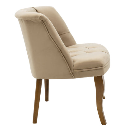 Armchair Loreta pakoworld velvet beige-walnut 59x64x73cm