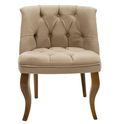 Armchair Loreta pakoworld velvet beige-walnut 59x64x73cm