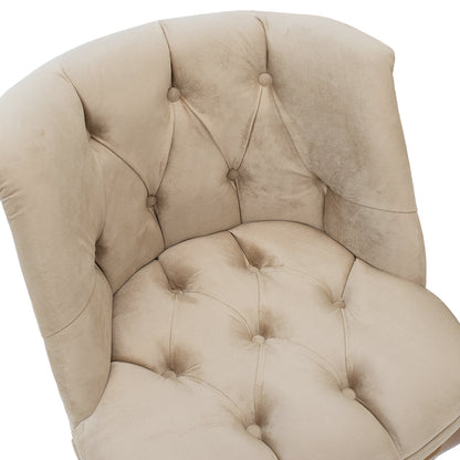 Armchair Loreta pakoworld velvet beige-walnut 59x64x73cm