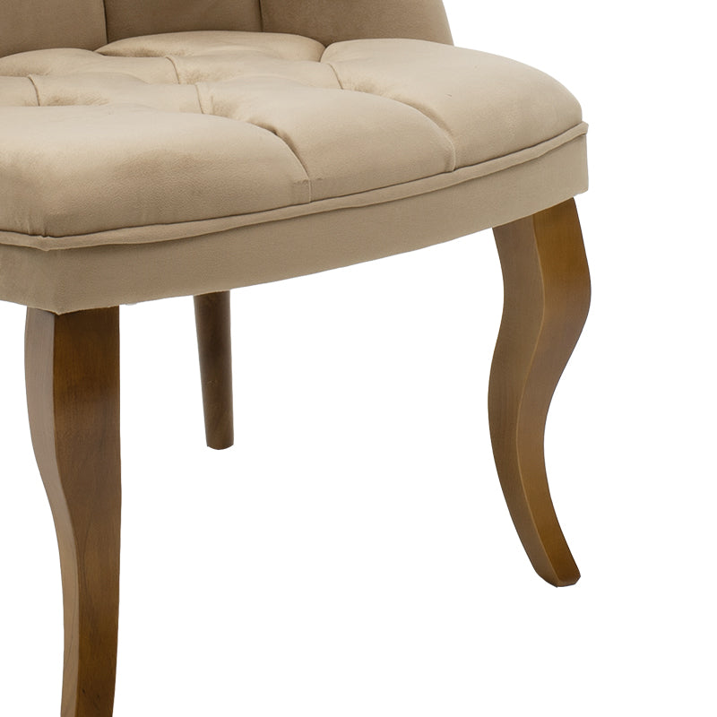 Armchair Loreta pakoworld velvet beige-walnut 59x64x73cm