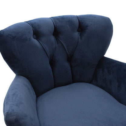 Armchair Samara pakoworld velvet dark blue 67x62x78cm