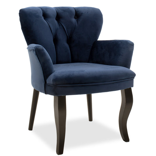 Armchair Samara pakoworld velvet dark blue 67x62x78cm