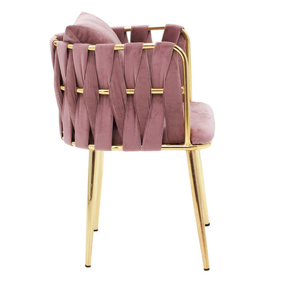 Ivory pakoworld velvet armchair in rottten apple-golden color 53x52x77cm