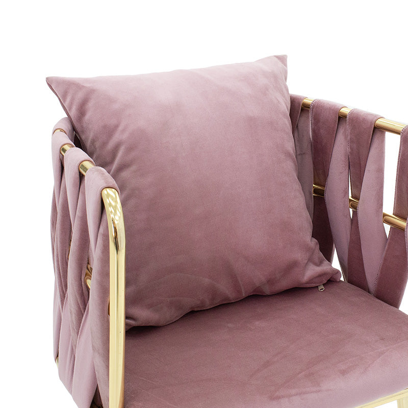 Ivory pakoworld velvet armchair in rottten apple-golden color 53x52x77cm