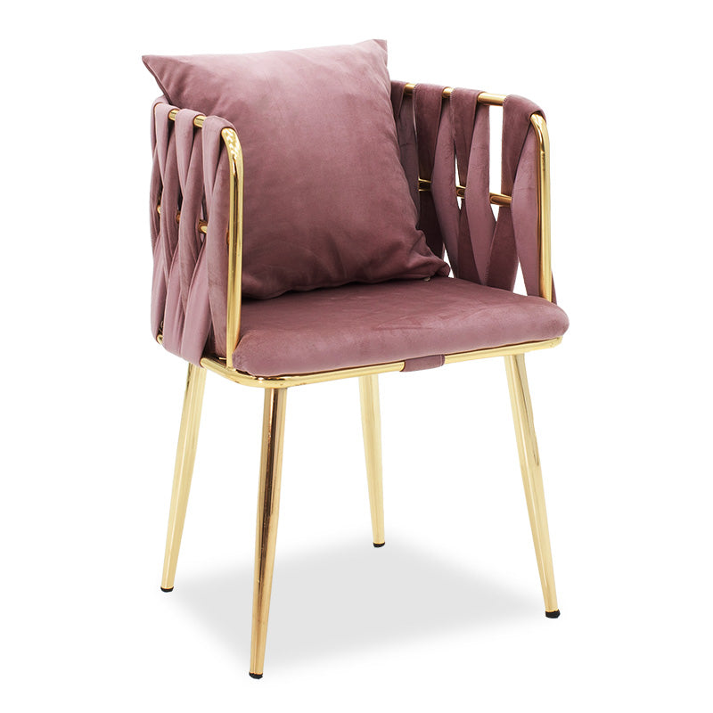 Ivory pakoworld velvet armchair in rottten apple-golden color 53x52x77cm