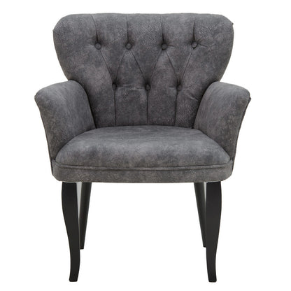 Armchair Samara pakoworld fabric grey antique 67x62x78cm