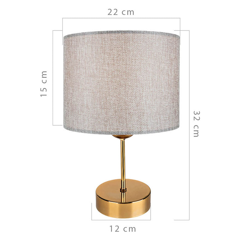 Table lamp PWL-0961 pakoworld Ε27 beige brown-golden D22x32cm