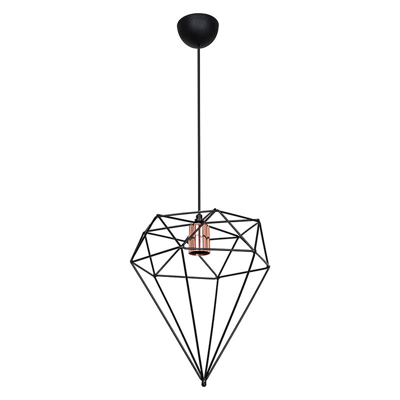 Ceiling light PWL-1022 pakoworld Ε27 metal black D30x81cm