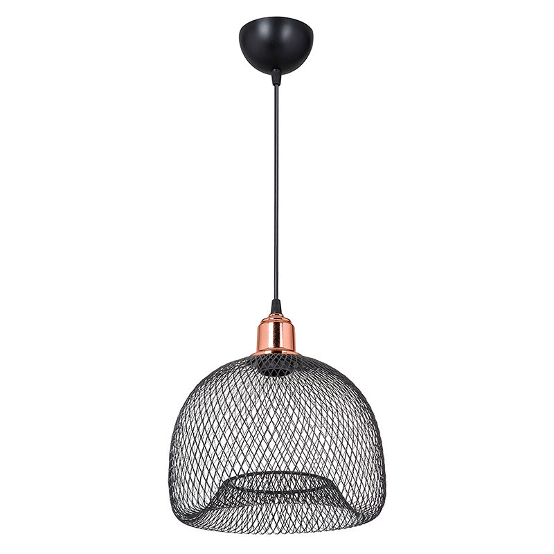 Ceiling light PWL-1024 pakoworld Ε27 metal black-godlen pink D26x60cm