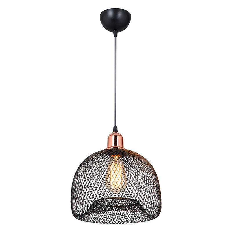 Ceiling light PWL-1024 pakoworld Ε27 metal black-godlen pink D26x60cm