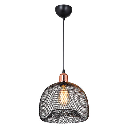 Ceiling light PWL-1024 pakoworld Ε27 metal black-godlen pink D26x60cm