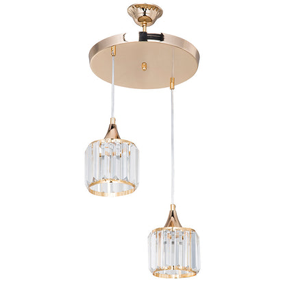 Ceiling light PWL-1025 pakoworld Ε27 metal golden-glass D30x70cm