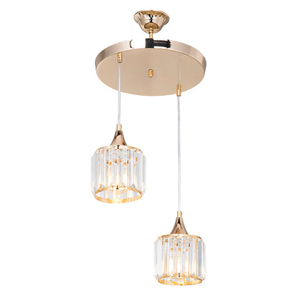 Ceiling light PWL-1025 pakoworld Ε27 metal golden-glass D30x70cm