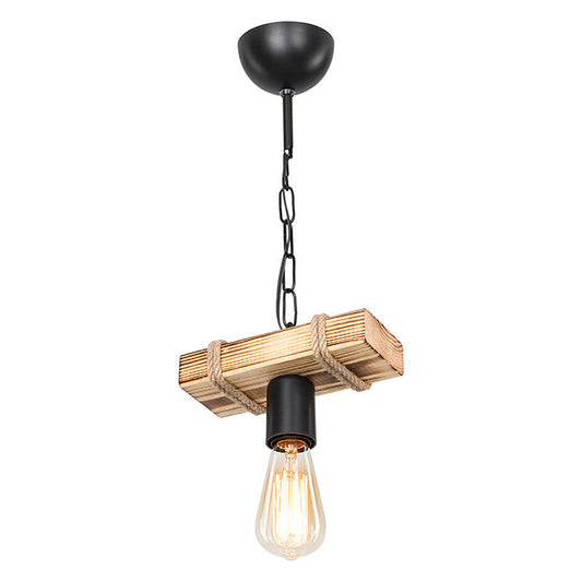 Ceiling light PWL-1027 pakoworld Ε27 metal black-natural 20x10x43cm