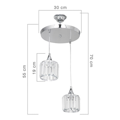 Ceiling light PWL-1025 pakoworld Ε27 metal chrome-glass D30x70cm