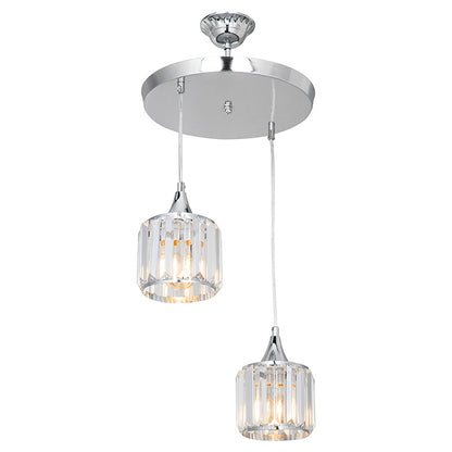 Ceiling light PWL-1025 pakoworld Ε27 metal chrome-glass D30x70cm