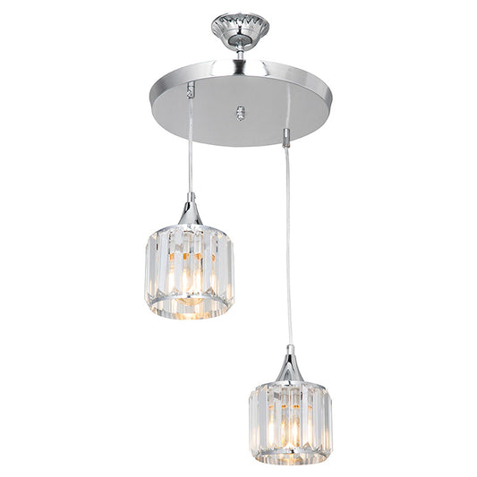 Ceiling light PWL-1025 pakoworld Ε27 metal chrome-glass D30x70cm