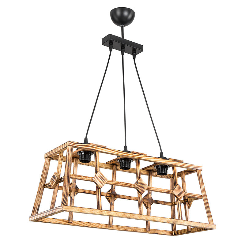 Ceiling light PWL-1029 pakoworld Ε27 metal black-natural 60x23x83cm