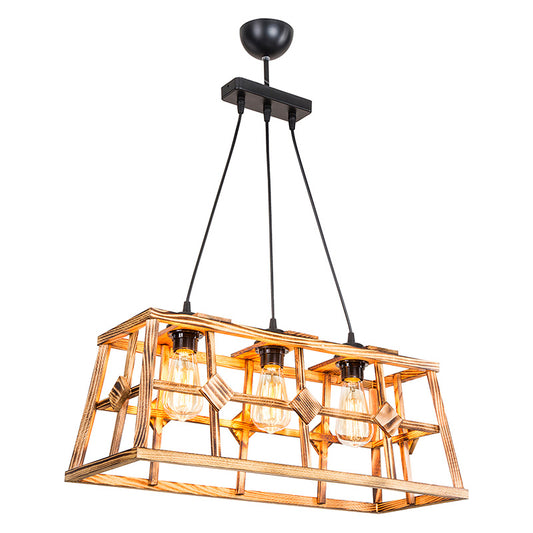 Ceiling light PWL-1029 pakoworld Ε27 metal black-natural 60x23x83cm