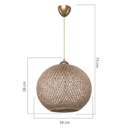 Ceiling light Leshia pakoworld Ε27  brown D38x75cm