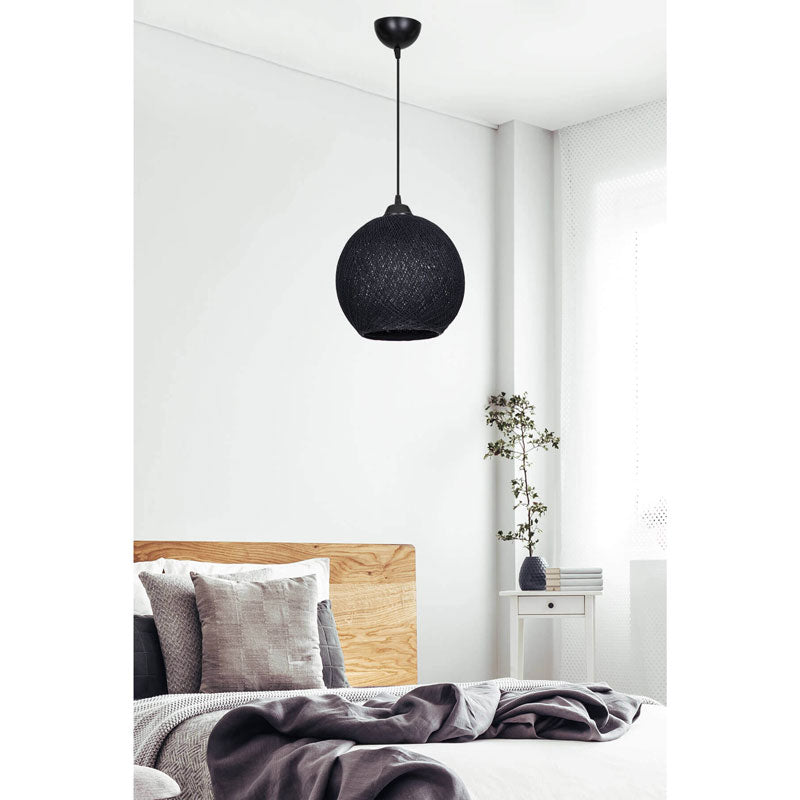 Ceiling light Leshia pakoworld Ε27  black D26x72cm