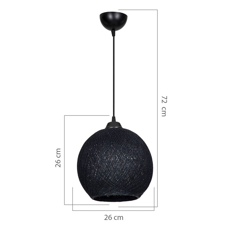 Ceiling light Leshia pakoworld Ε27  black D26x72cm