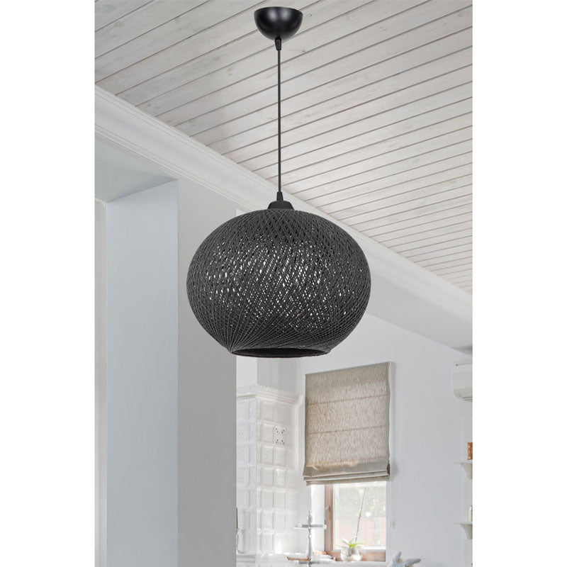 Ceiling light Leshia pakoworld Ε27 black D38x75cm