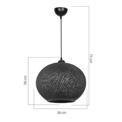 Ceiling light Leshia pakoworld Ε27 black D38x75cm