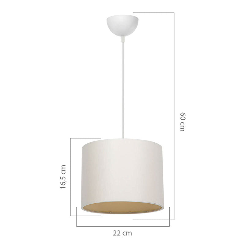 Ceiling light PWL-1115 pakoworld Ε27 cream-white D22x60cm