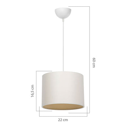 Ceiling light PWL-1115 pakoworld Ε27 cream-white D22x60cm