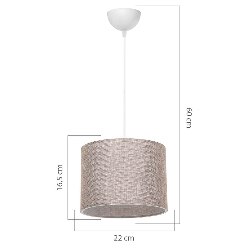 Ceiling light PWL-1115 pakoworld Ε27 beige-white D22x60cm