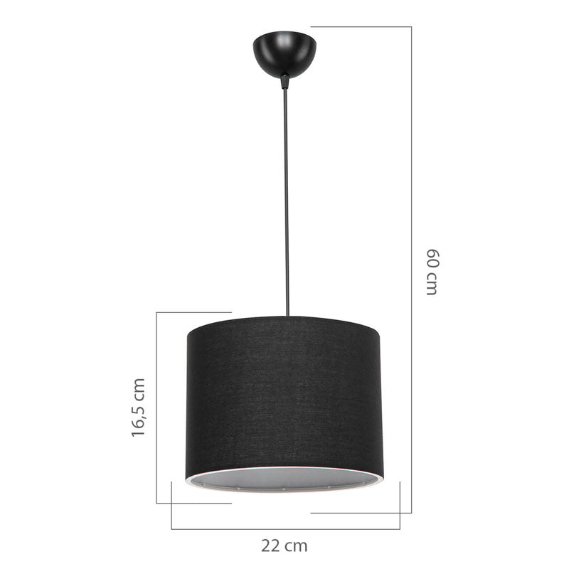 Ceiling light PWL-1115 pakoworld Ε27 black D22x60cm