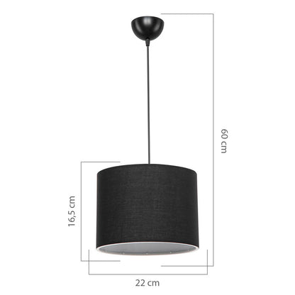 Ceiling light PWL-1115 pakoworld Ε27 black D22x60cm