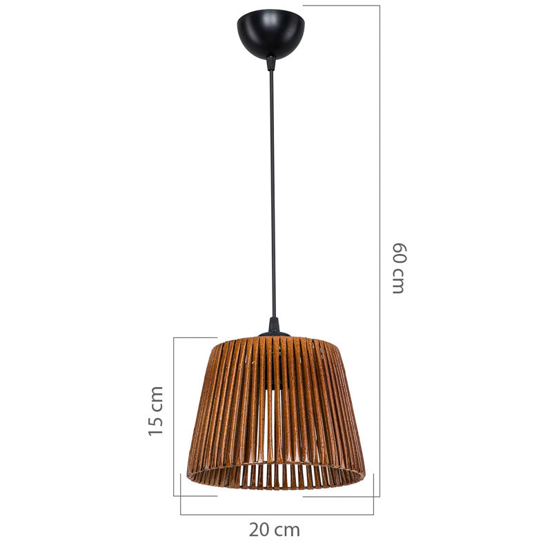 Ceiling light PWL-1116 Ε27 brown D20x15cm