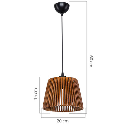 Ceiling light PWL-1116 Ε27 brown D20x15cm