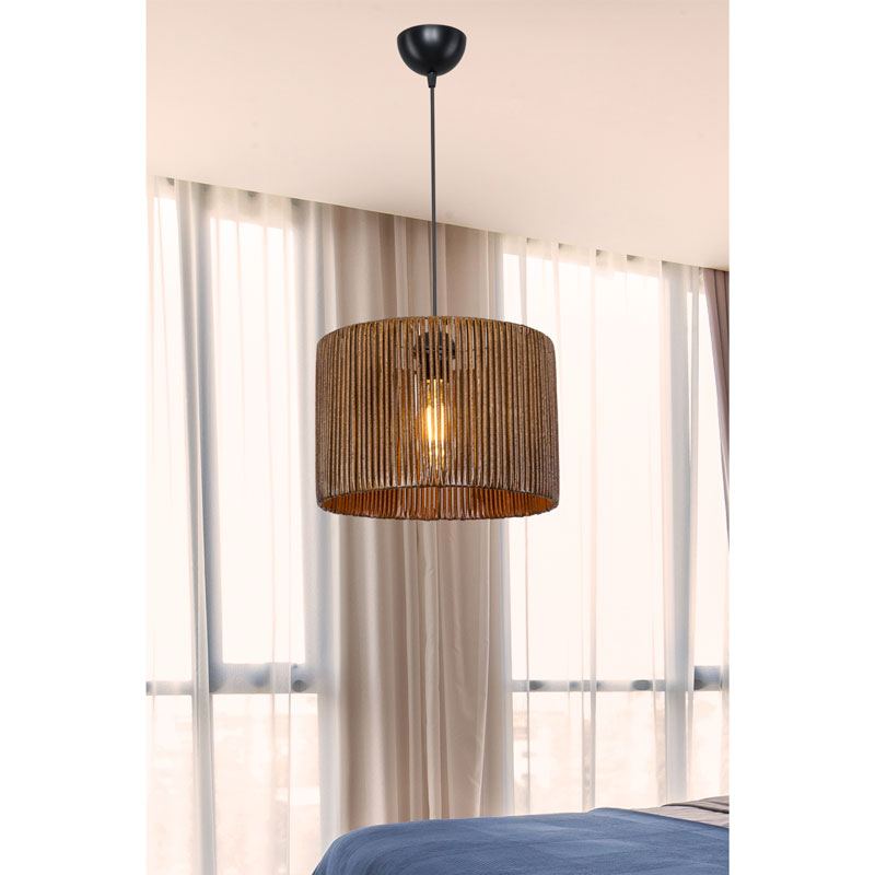 Ceiling light PWL-1117 pakoworld Ε27 brown D30x75cm