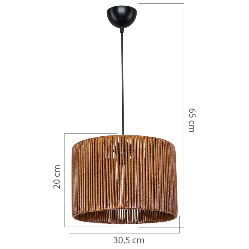 Ceiling light PWL-1117 pakoworld Ε27 brown D30x75cm