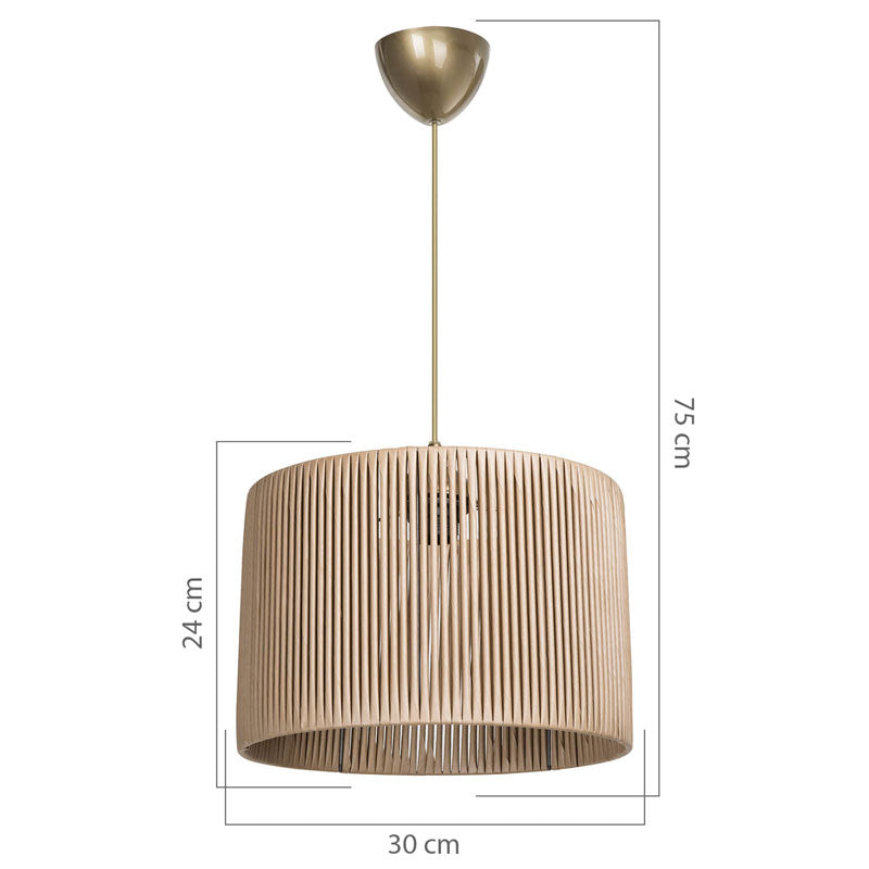 Ceiling light PWL-1118 pakoworld Ε27 natural D30x75cm