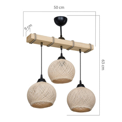 Ceiling light Fiona pakoworld Ε27 cream-natural 50x20x63cm