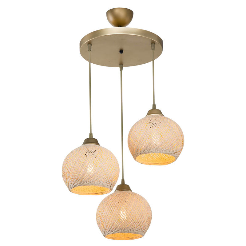 Ceiling light PWL-1121 pakoworld Ε27 cream-gold D40x75cm