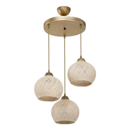 Ceiling light PWL-1121 pakoworld Ε27 cream-gold D40x75cm