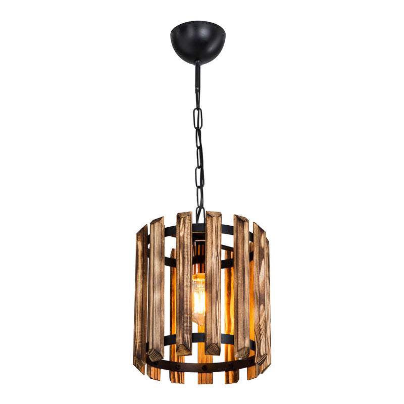 Ceiling light PWL-1124 pakoworld Ε27 walnut-black D22x61cm