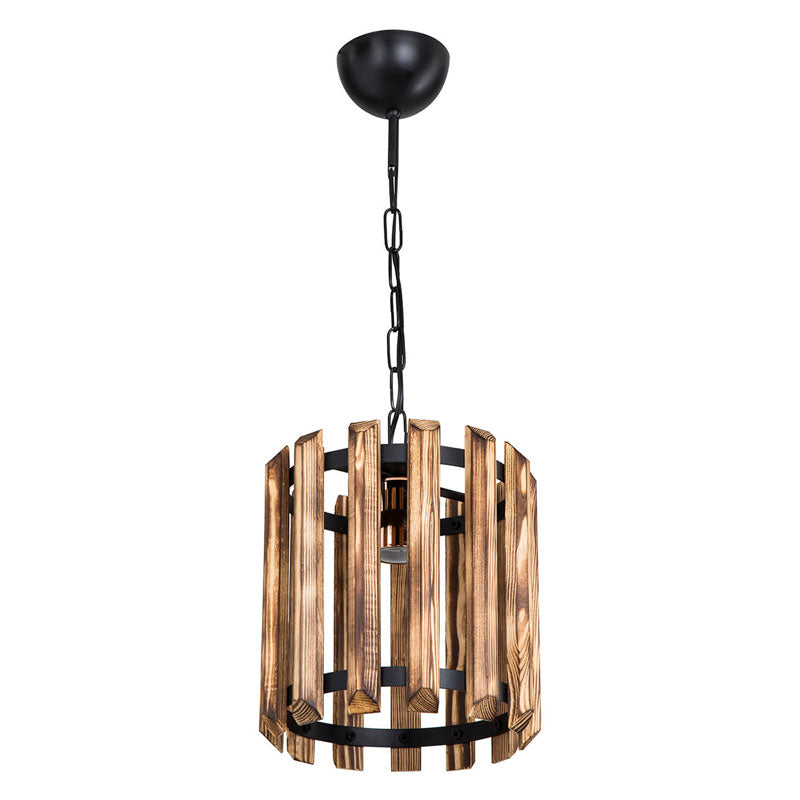 Ceiling light PWL-1124 pakoworld Ε27 walnut-black D22x61cm