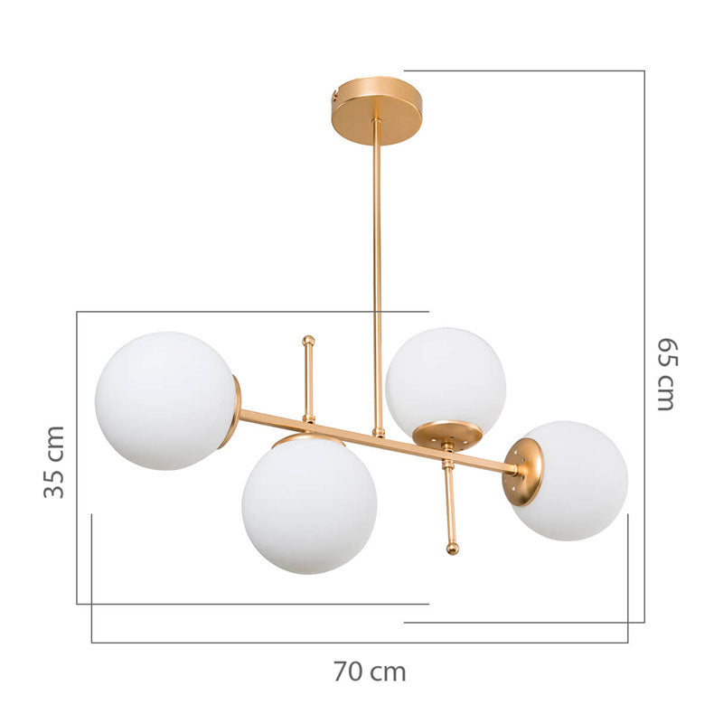 Ceiling light PWL-1128 Ε27 golden 70x20x35cm