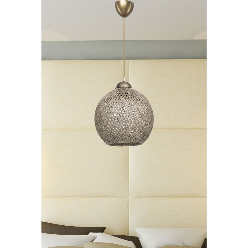 Ceiling light Leshia pakoworld Ε27  brown D26x72cm