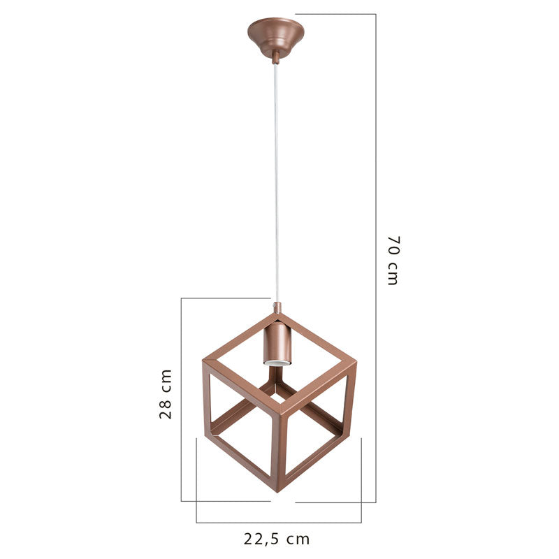 Ceiling light PWL-1152 pakoworld Ε27 copper D27x70cm