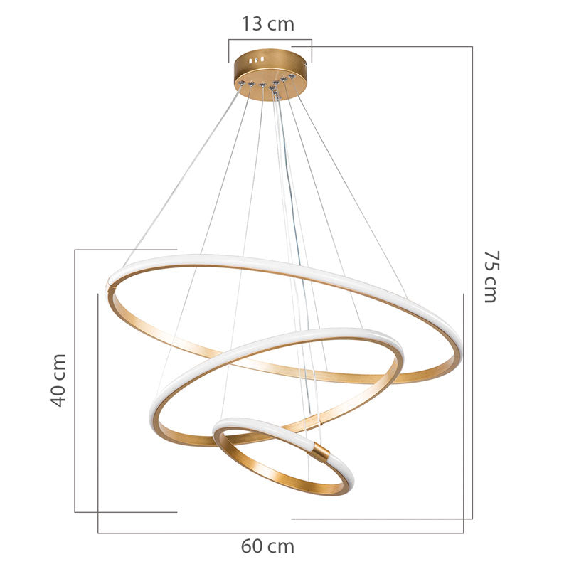 Ceiling light PWL-1156 pakoworld LED 60-80W golden D60x100cm